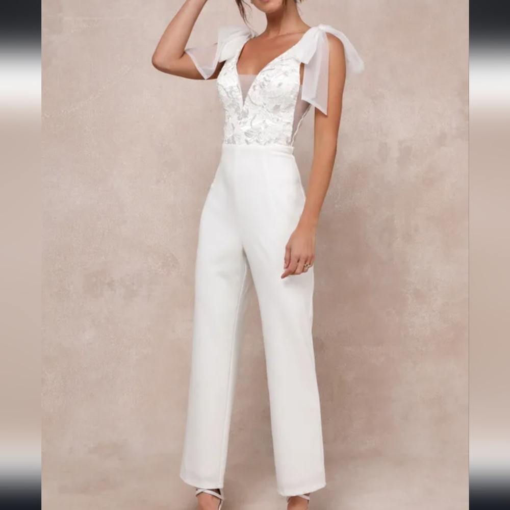 White detailed jumpsuit